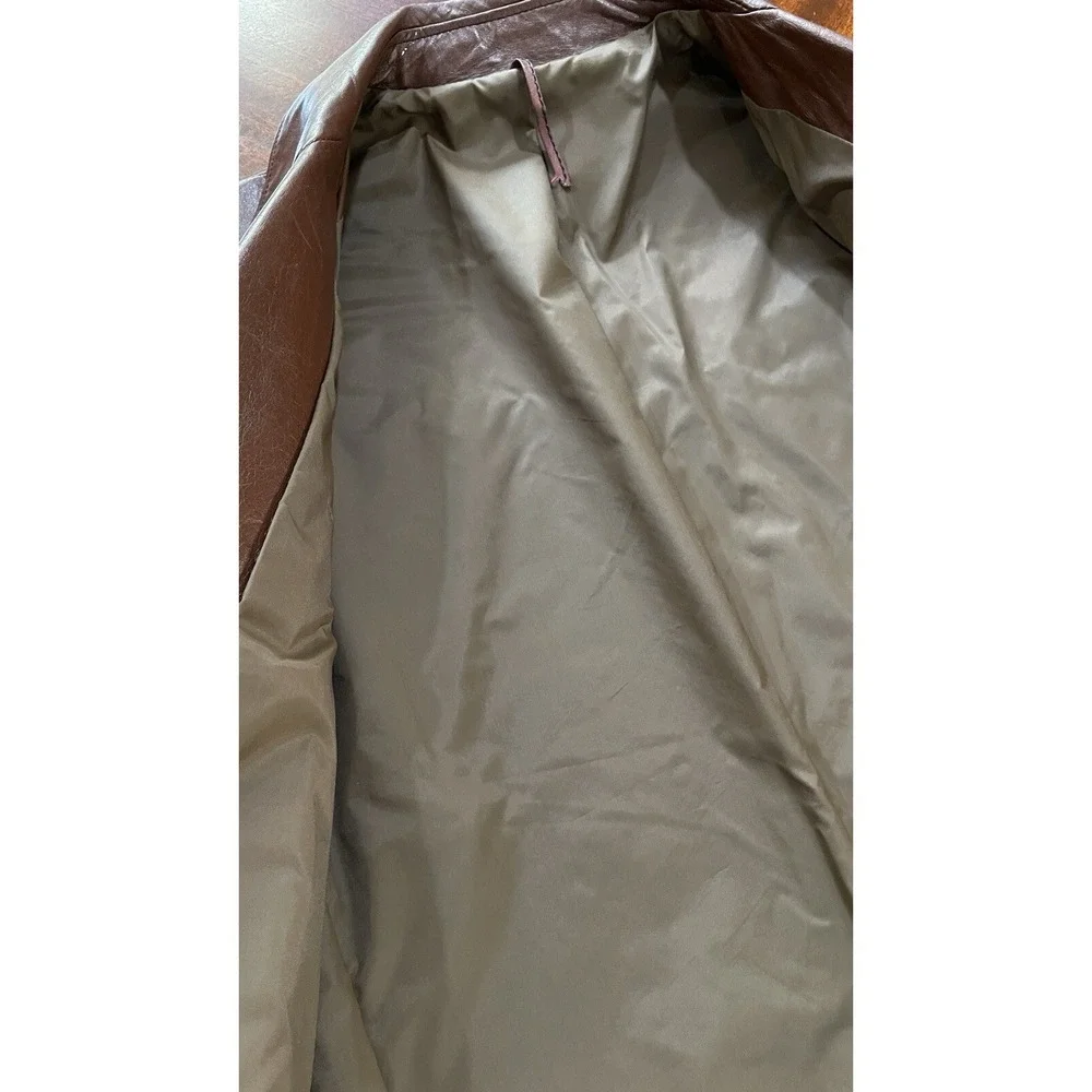 Vintage Lariat Leathers Brown Genuine Leather Blazer Sport Coat Mens 40‎ USA